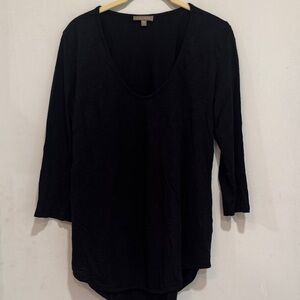 Lilla P Large Classic Black 3/4 Sleeve Top